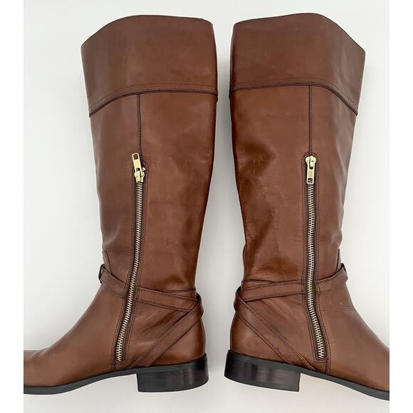 COACH Micha Wide Calf 6.5 US Leather Knee High Boots Chestnut Brown Designer EUC - Picture 14 of 16